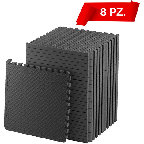 TAPPETO PUZZLE FITNESS TAPPETINO TATAMI PALESTRA MULTIUSO SCHIUMA 8PEZZI 60X60CM