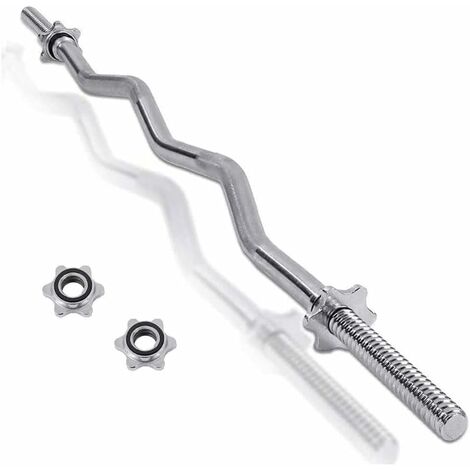 Bilanciere Curvo Sagomato 120CM 25MM Curl Bar Manubrio Barra per Allenamento Bicipiti (1/4)