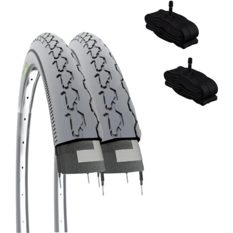 2 COPERTONI 24 X 1 3/8 (37-540) + CAMERE D'ARIA AMERICA PNEUMATICI GRIGI