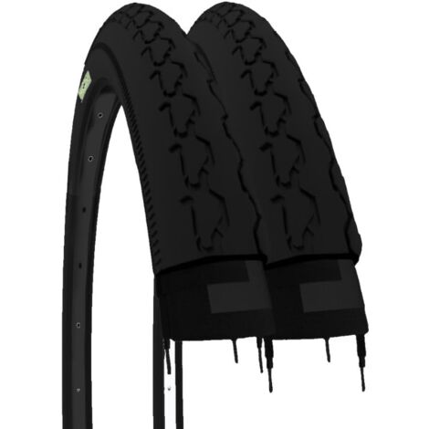 2 COPERTURE 24 X 1 3/8 (37-540) COPPIA COPERTONI NERI GOMME PER CARROZZINA DISABILI CARROZZELLA CITY BIKE 24