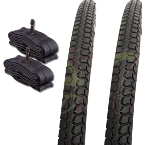 2 COPERTONI COUNTRY NERO 700X35C (37-622) +2 CAMERE D'ARIA CON VALVOLA SCHRADER AMERICA PER BICLETTA BICI CITY BIKE TREKKING 28X1 5/8 3/8