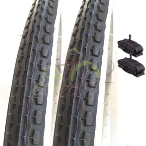 2 COPERTONI 24 X 1.75 (47-507) + 2 CAMERE D'ARIA SCHRADER AMERICA BIANCO-NERO BICI BICICLETTA UOMO (1/4)