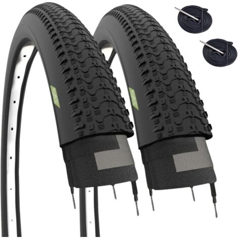 2 COPERTONI PNEUMATICI 27.5 x 2.10 (54-584) + 2 CAMERE D’ARIA CON VALVOLA FRANCESE BICI MTB GOMMA STRADALE BICI UOMO OFF-ROAD STERRATO TREKKING (1/4)