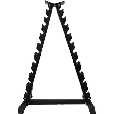 Toddmomy Supporto Triangolare Per Manubri, Organizer Pesi Per Palestra Domestica, In PP Nero, 45x38x9.5 Cm