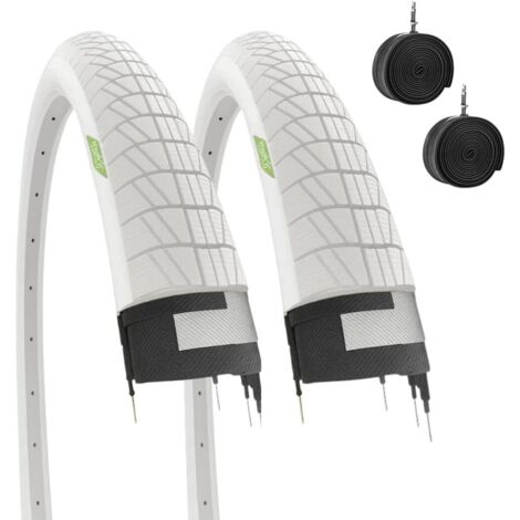 2 COPERTONI BIANCHI 20 X 1.75 (47-406) + CAMERE PNEUMATICI STRADALI GRAZIELLA CITY BIKE BICI BAMBINO