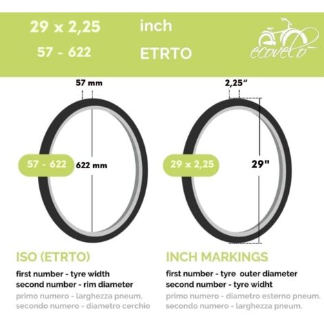 Copertone 29 x 2.25 (57-622) Pneumatico bici MTB 29 Pollici per Mountain Bike con protezione Antiforatura - Ideale per Percorsi Fuoristrada