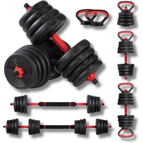 Set Manubri Regolabili Convertibili in Bilanciere 6 in 1 da 10 Kg