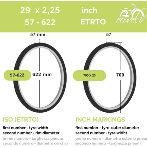 2 Copertoni 29 x 2.25 (57-622) + Camere d'aria america Pneumatici bici MTB 29 Pollici per Mountain Bike con protezione Antiforatura - Ideale per Percorsi Fuoristrada