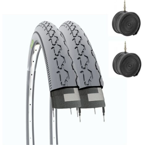 Kit 2 Copertoni + 2 Camere D'Aria RMS Per Bici 20 X 1.75 - Graziella, Bianco/Nero