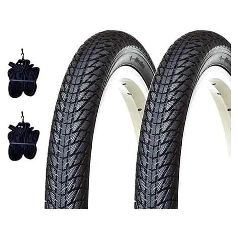 Neumáticos 26 X 1 3/8 (37-590) + Cámaras De Aire - Juego De 2 Para Bicicletas Vintage, City Bike O Holandesas