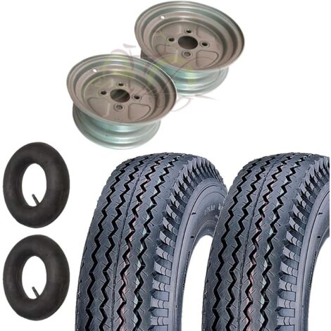 2 Pneumatici 4.10/3.50 - 4 Camere Con Valvola Curva Copertoni 4 PR Ricambio Per Carriola - Foto 13