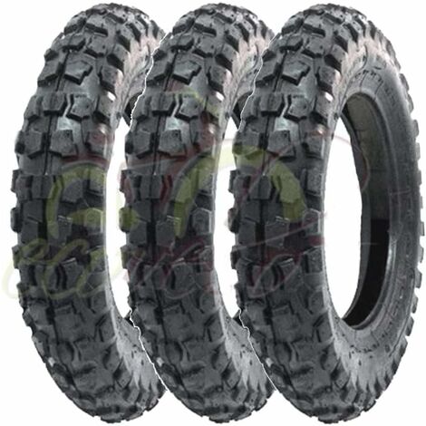 3 Pneumatici Cross 100/90-10 per Piaggio Ape 50 MINICROSS Mini Moto Scooter TASSELLATI 6PR TT GOMME COPERTONI Union