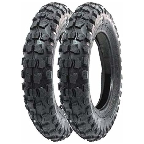 Coppia Pneumatici Cross 100/90-10 per Piaggio Ape 50 MINICROSS Mini Moto Scooter TASSELLATI 6PR TT GOMME COPERTONI Union