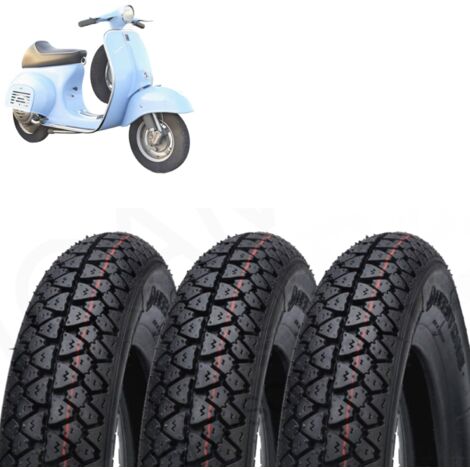 KIT 3 GOMME COPERTONI SET PNEUMATICI VESPA RALLY GS PX 3.50-10 51J D795 RINFORZATE 4 TELE