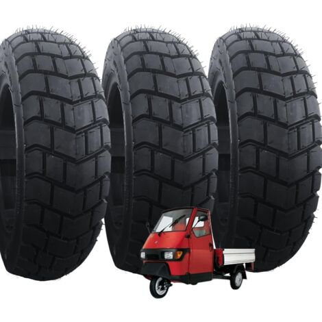 3 Pneumatici 100/90-10 X Piaggio Ape 50 Moto Scooter TASSELLATI 8PR GOMME EGF10TSD 61L COPERTONI TUBELESS