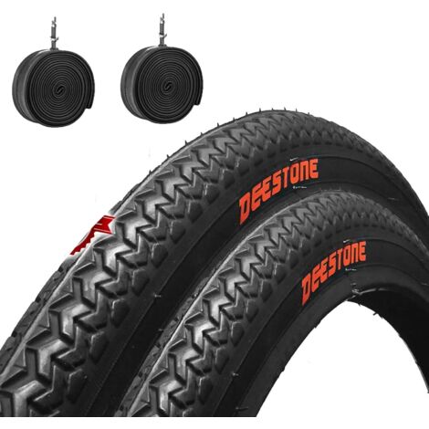 2 COPERTONI Nero + 2 CAMERE d'Aria per Bici Bicicletta City Bike 26 x 1 3/8 (37-590) EBA26NXD