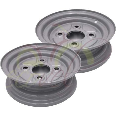 Coppia 2 Cerchi 8" Attacco F I A T (58x98 mm) per Ruote Carrello RIMORCHIO APPENDICE con GOMME da 4.00/4.80-8 Ecovelo