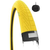 COPERTONE GIALLO 20 X 1.75 (47-406) + CAMERA PNEUMATICO BICICLETTA GRAZIELLA CITY BIKE STRADALE BIMBO