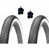 2 COPERTONI 24 X 1.75 (47-507) + CAMERE GRAZIELLA City Bike Bambino Pneumatici STRADALI BIANCONERO