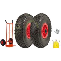 Set 2 Ruote Pneumatiche Per Carrello Gomma 3.00-4
