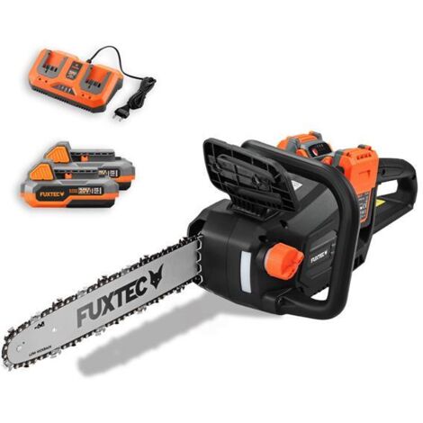 Motosierra a batería sin cable 2x20V - FUXTEC FX-E2KSSET - longitud de corte 35 cm, baterías y cargador dual