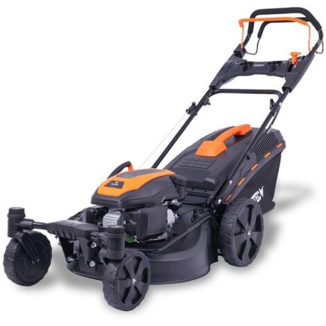 FUXTEC Cortacésped Gasolina 4 en 1, Eje Giratorio FX-RM5170agile - 2,9 kW. Ancho 51 cm, Altura Ajustable 7 Niveles 25-75 mm, Bolsa 60L, Mulching, Expulsión Lateral