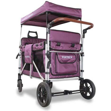 FUXLIFE by FUXTEC FX-CTXL900 Morado Carro de Mano Plegable XL con amplio espacio de carga, toldo parasol y ruedas con suspensión Compacto y resistente