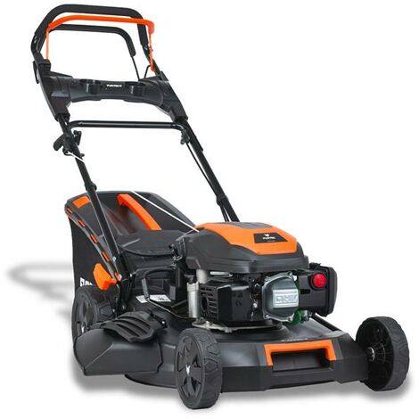 Cortacésped autopropulsado de gasolina con arranque eléctrico FX-RM5170eS 4en de 51 cm más económica de la familia FUXTEC