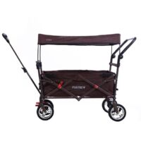 FUXTEC Bollerwagen FX-CT700, carro plegable gris para el transporte de niños, ciudad, campo, playa o montaña - con capota anti-UV, asa de empuje, freno de mano delantero y trasero