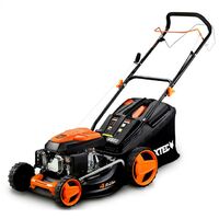 Cortacésped de tracción de gasolina autopropulsado FUXTEC FX-RM4646 46cm de ancho de corte, potente motor de gasolina con transmisión GT 146cc Easy Clean 4en1 2,6KW mulching/bolsa de césped 50L