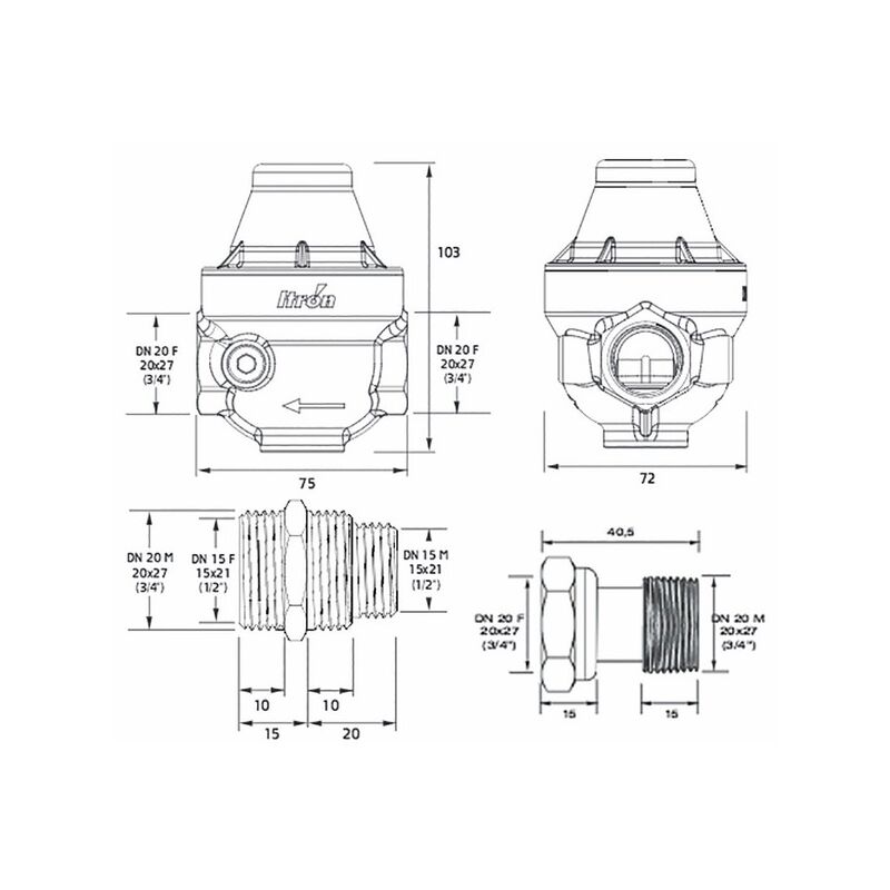 Reductor de presión agua estándar 533151 - CALEFFI : R533151