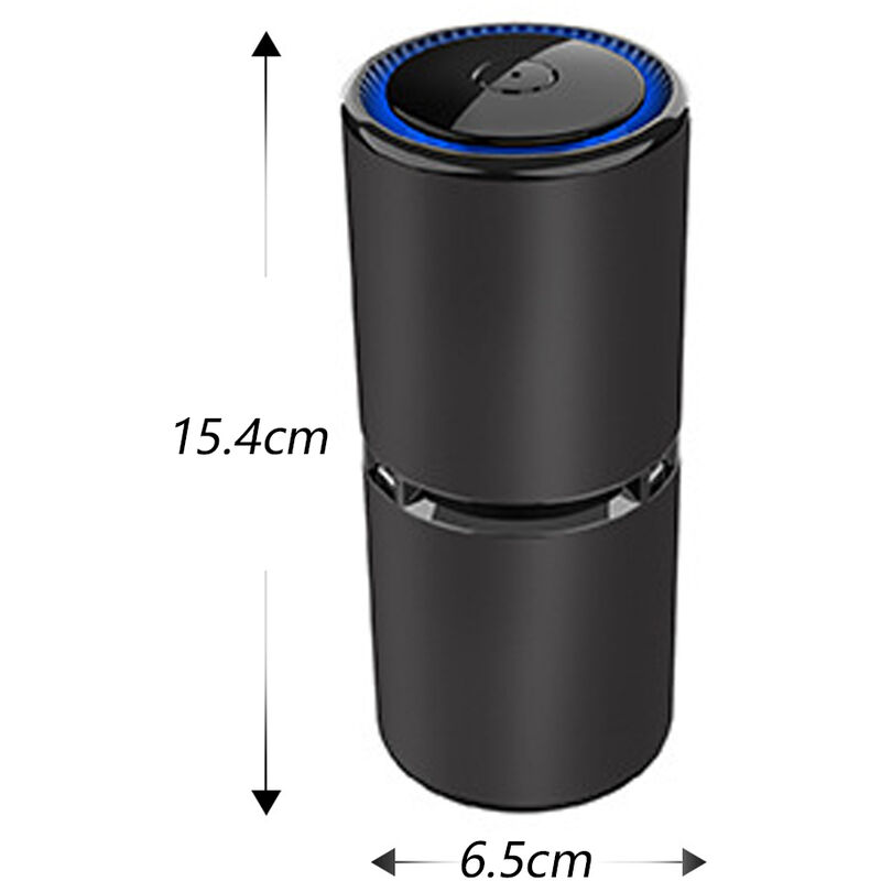 Cendrier multifonctionnel purificateur d'air intelligent à ions négatifs  PM2.5 Purificateur d'air intelligent pour voiture domestique (noir)
