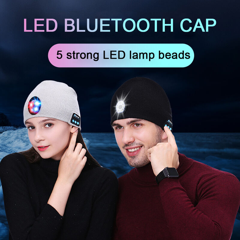 Bonnet de bonnet éclairé à led pour les enfants, chapeau de lampe frontale  rechargeable à 4 led, chapeau d'hiver tricoté avec torche pour la course à  vélo