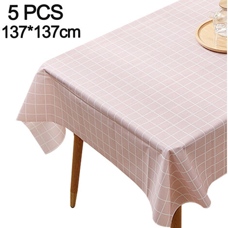 Nappe rectangulaire 5 pièces, nappe en plastique à carreaux