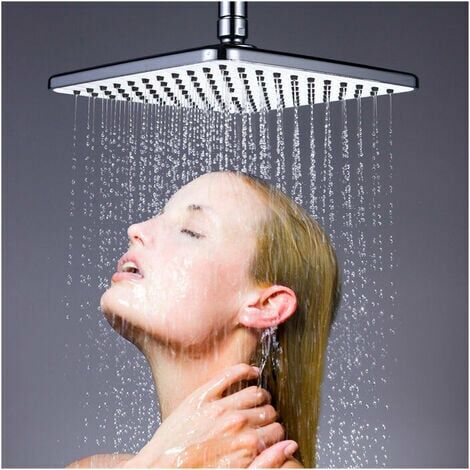 Krobec Pommeau de douche douchette fixe pour douche rond 304 acier