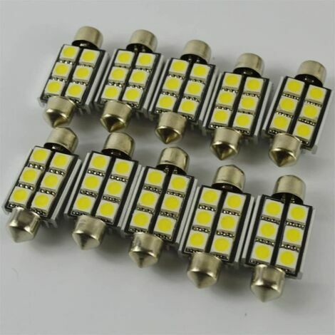 Ampoule Navette C5W LED 12V Plafonnier Portière Plaque Voiture Camion 36mm  2 Pcs