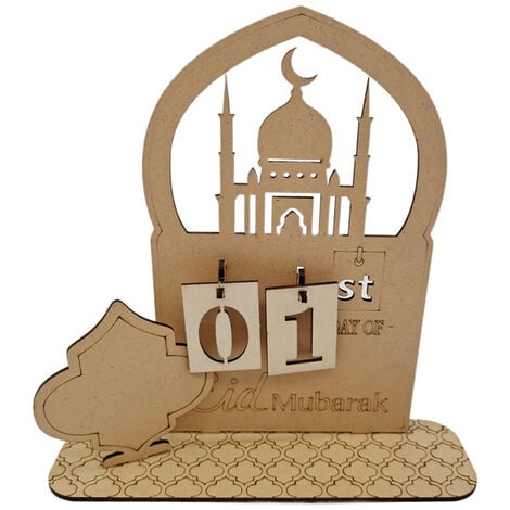 Calendrier du Ramadan, Calendrier de l'Aïd Moubarak, Décoration du Ramadan  DIY en Bois, Calendrier de
