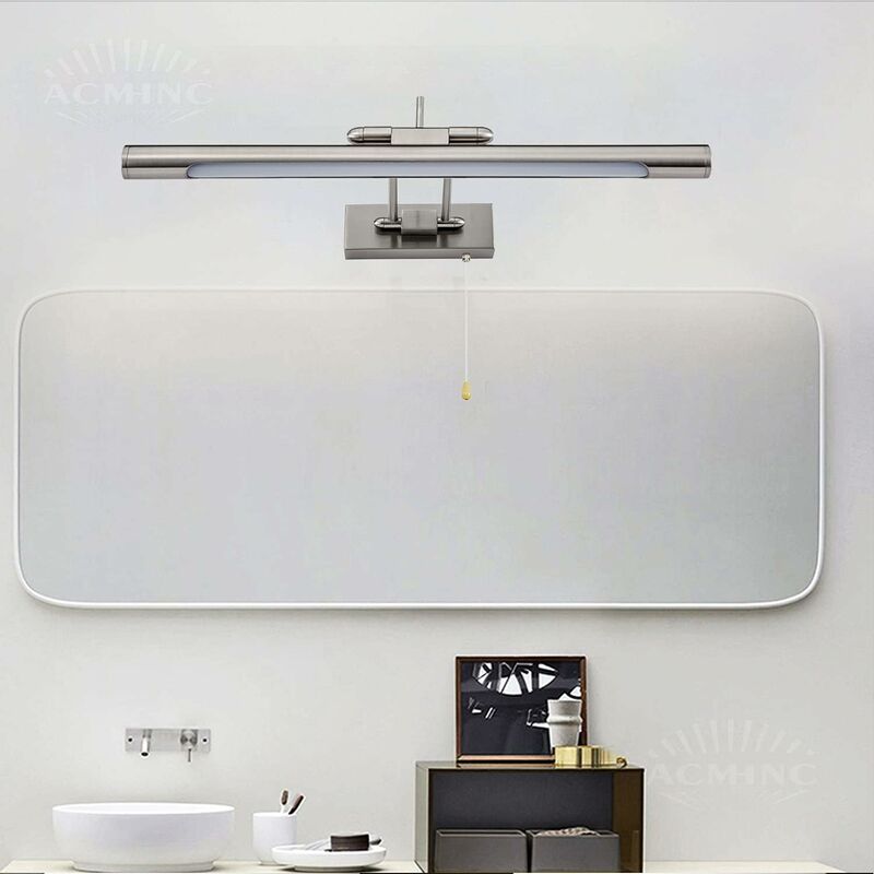 TYhogar Le Miroir De Salle De Bain Allume La Lumière D'Image Led Interrupteur À Tirette Applique Murale Pour Salon Bras Réglable Lampes De Lecture De Chevet Pour Hôtel Restaurant 3000K Ip44 40CM 