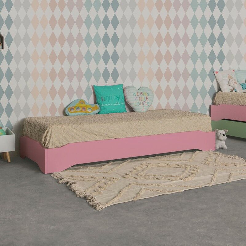 Cama Apilable Alicia 90x190cm. Color Rosa