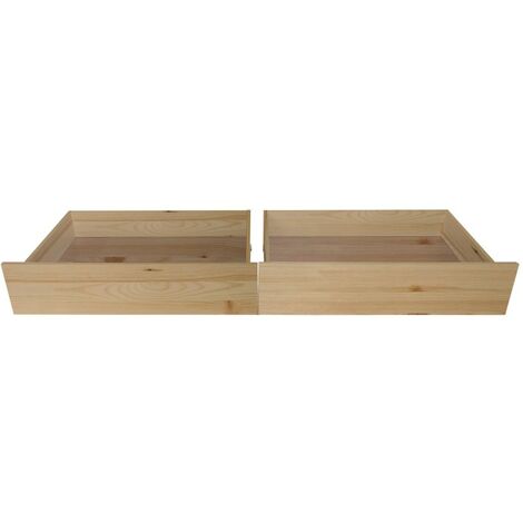 Set de 2 cajones para cama Chip y Chop 24,8x94x62cm. Color pino