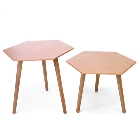 Mesita set de 2 cobrizo 45x50x50cm (1/2)