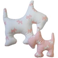 Cojines Infantiles forma puppy Habitación Bebé Cuna 50 Cm Y 30 Cm color rosa y blanco