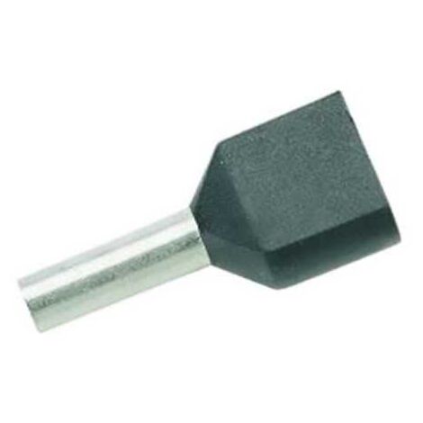 Puntalino a Bussola TWIN Preisolato Nero per 2 Cavi 1,5 mmq Lunghezza 12 mm