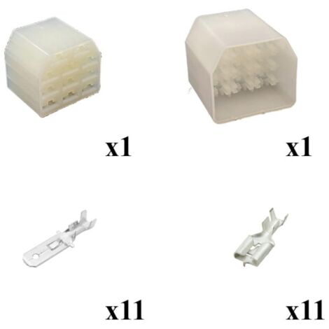 Kit Connettore Series 250 Faston 6,3 Maschio Femmina 11 Vie
