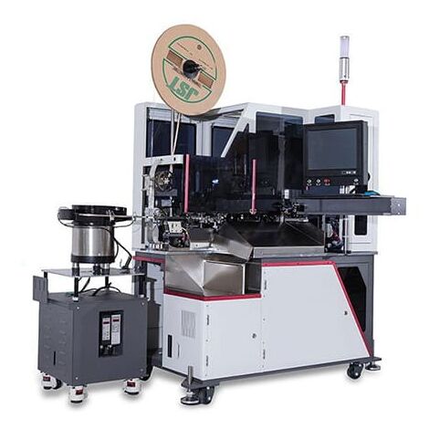 Macchina automatica per crimpatura, inserimento del connettore e saldatura