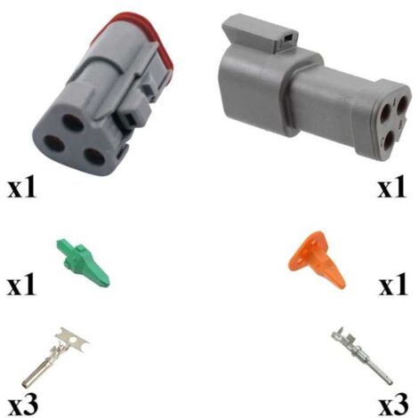 Connettore Maschio Femmina Con Cavo Connettori Elettrici Impermeabili 3 Pin 16 AWG - Confezione Da 5 Per Auto E Barche Connettori Nautici