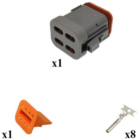 Kit connettore serie DTP femmina porta maschio 2 vie C015