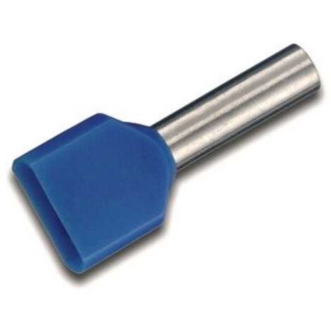 Puntalino a Bussola TWIN Preisolato Blu per 2 Cavi 2,5 mmq