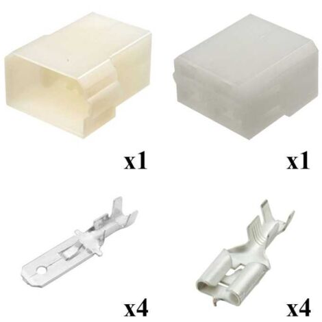 Kit Connettore Series 250 Faston 6,3 Maschio Femmina 4 Vie