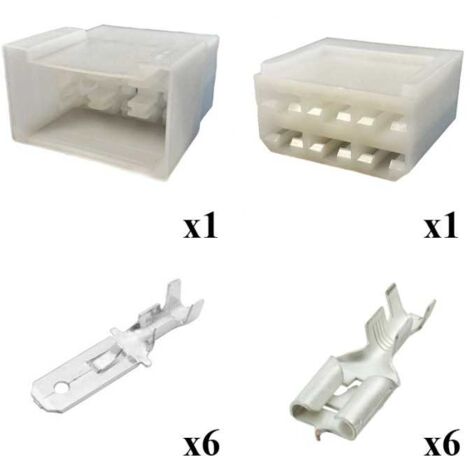 Kit Connettore Series 250 Faston 6,3 Maschio Femmina 6 Vie